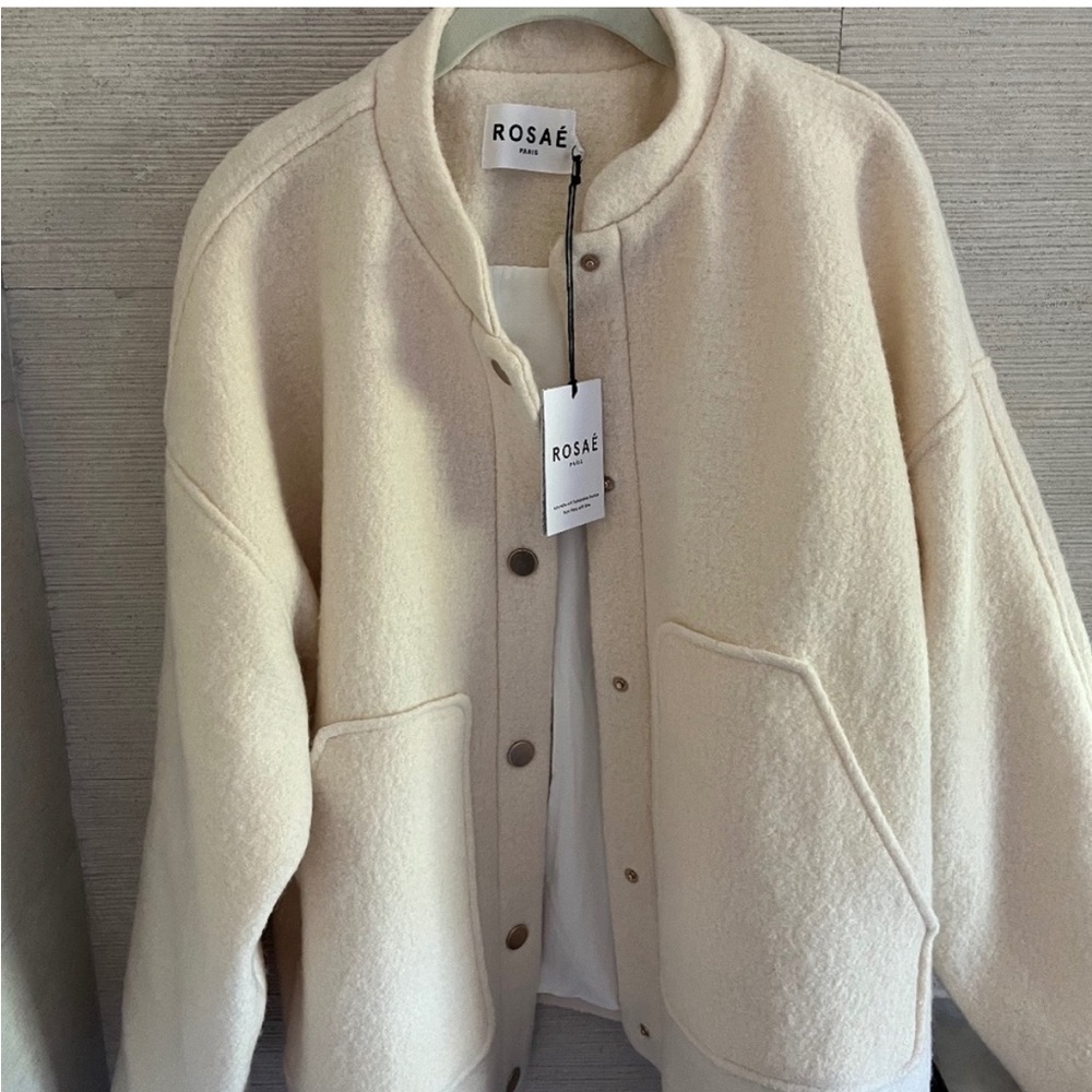Rosae Paris Cream Bomber Jacket